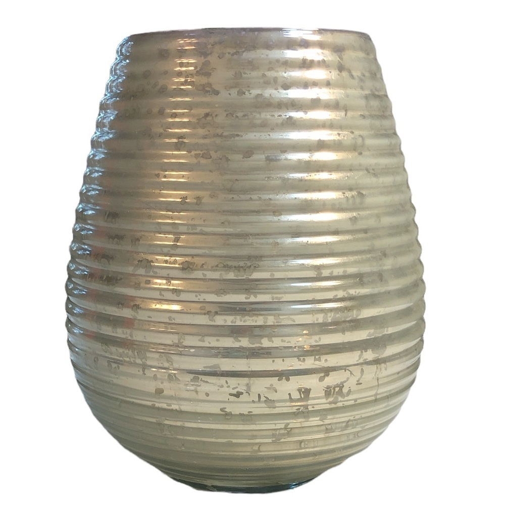 Mercury Glass Beehive Shaped Vase/Candleholder Silver Mirror Mirrored​​​​